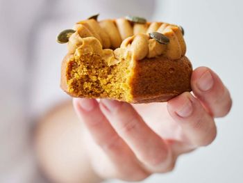 Close-up of hand holding food
