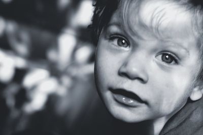 Close-up portrait of cute baby