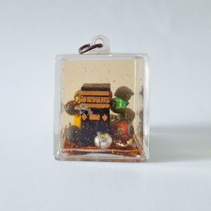 Close-up of cake on table against white background