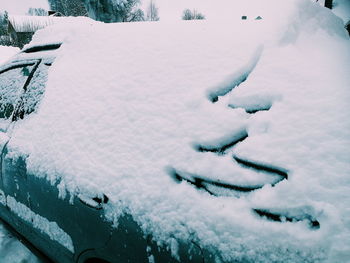 Aerial view of snow covered land