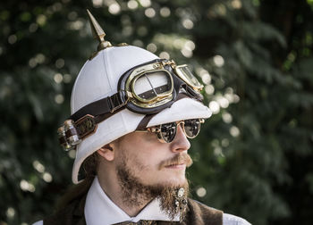 Close-up of man wearing sunglasses