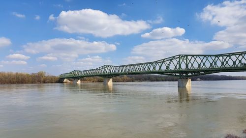 Bridge over river against sky