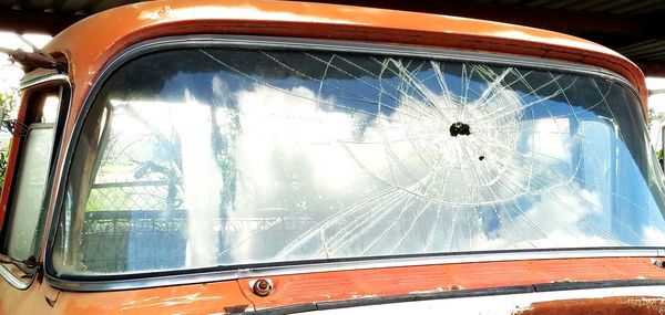 Close-up of car window