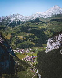 Scenic view of mountains against clear sky