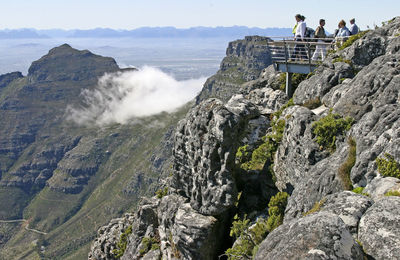 People at observation deck on mountain