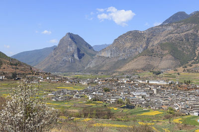 Scenic view of mountains against sky