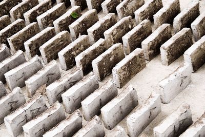 Detail shot of bricks making