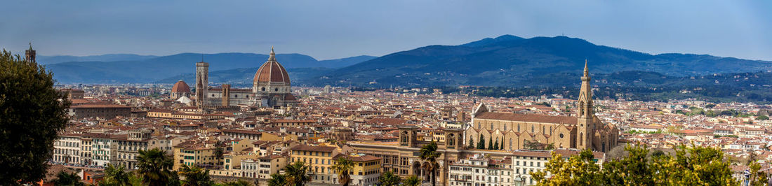 Panorama of the beautiful city of florence from michelangelo square