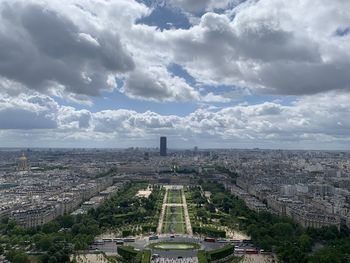 High angle view of buildings in city