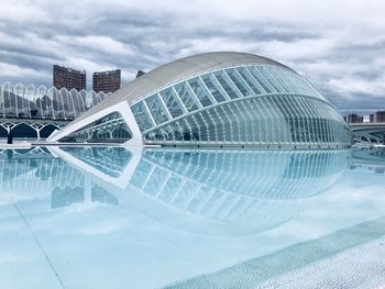 Reflection of buildings in city