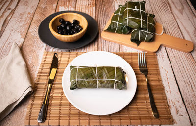 Hallaca on the table, the traditional dish of venezuelan christmas