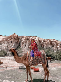 Scenic view of desert against sky