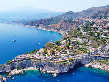 Isola bella small island near taormina, sicily, southern italy. 