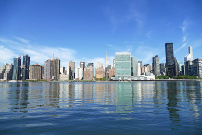 Reflection of buildings in city