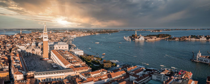 Aerial view of venice near saint mark's square