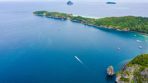 High angle view of sea shore