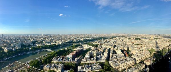 High angle view of city against sky