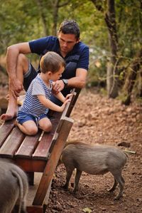 Father and son time in bushveld