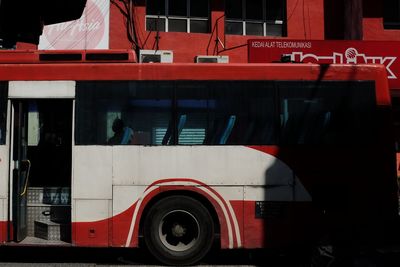 View of a bus in restaurant