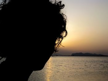 Scenic view of sea at sunset