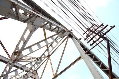Structural steel bridge railway bridge over the chao phraya river in bangkok thailand