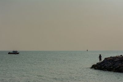 Scenic view of sea and clear sky