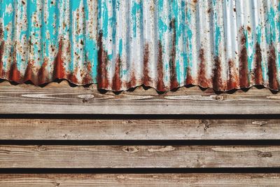 Close-up of rusty metallic structure