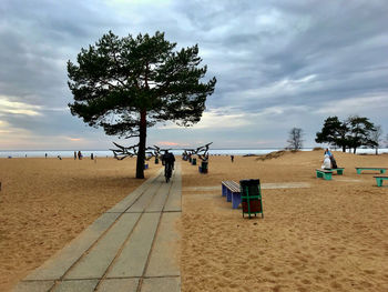 Scenic view of beach against sky