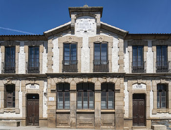 Old school building in the town of alcanices, spain