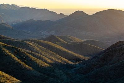 Scenic view of mountains during sunrise, arkaroola 