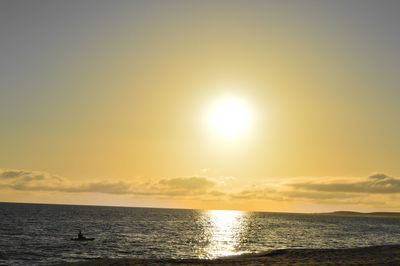 Scenic view of sea at sunset