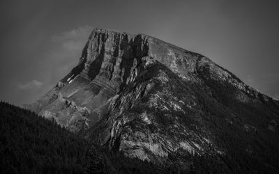 Low angle view of old ruin of mountain against sky