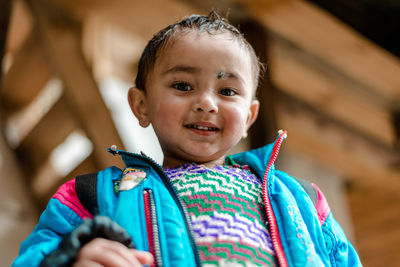 Portrait of boy smiling