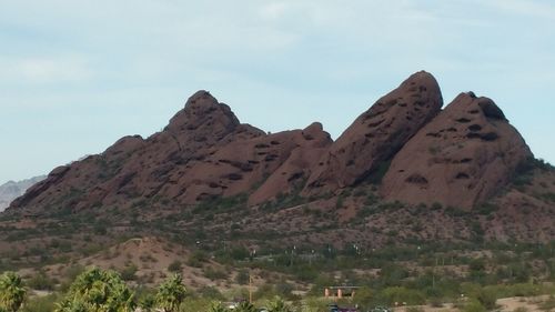 Low angle view of mountain against sky