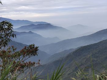 Scenic view of mountains against sky