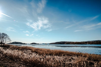 Scenic view of beach against sky