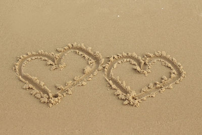 Heart shape on sand