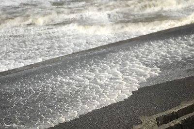 Close-up of waves on beach