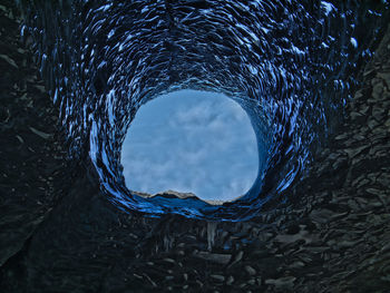 Full frame shot of sea seen through hole