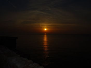 Scenic view of sea against sky at sunset