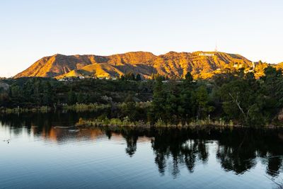 View of mount hollywood from lake hollywood