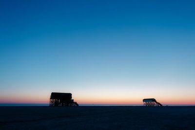 Scenic view of sea against clear sky during sunset