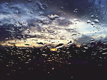 Close-up of water drops on glass