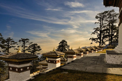 Panoramic view of temple against sky