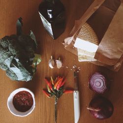 Close-up of food on table