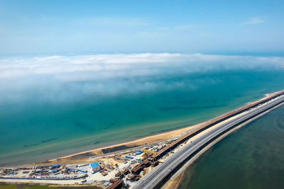 High angle view of beach against sky