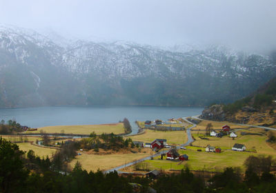 Scenic view of landscape and mountains