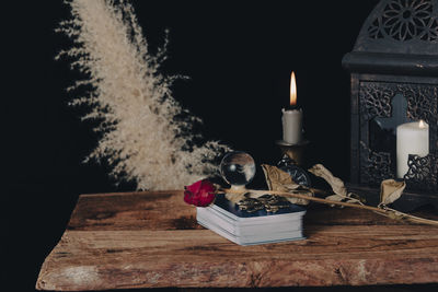 Christmas decorations on table