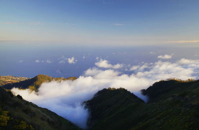 Scenic view of mountains against sky