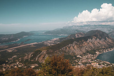 High angle view of landscape against sky